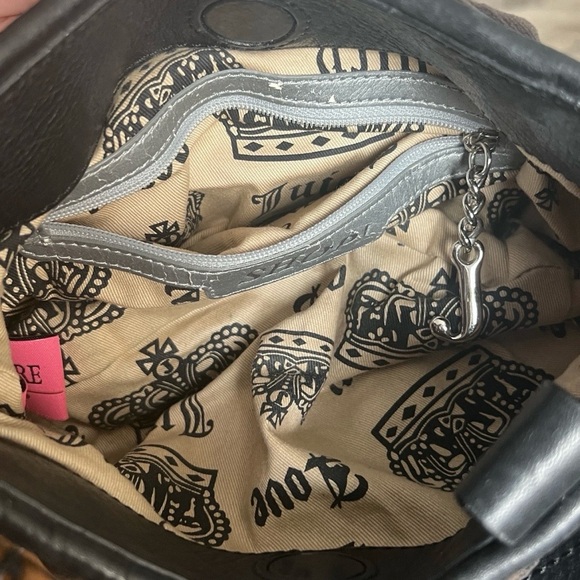 VTG Juicy Couture ‘I Need More Juicy’ Handbag Y2K Brown Velour Leather Trim - Picture 8 of 11